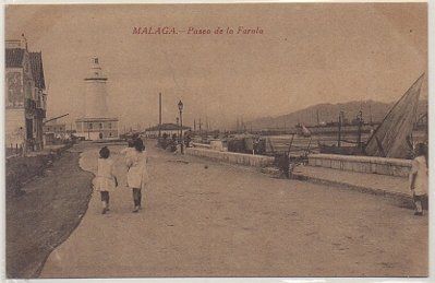 POSTAL ANTIGUA DE MALAGA. PASEO DE LA FAROLA