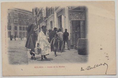 POSTAL ANTIGUA DE MALAGA. ACERA DE LA MARINA