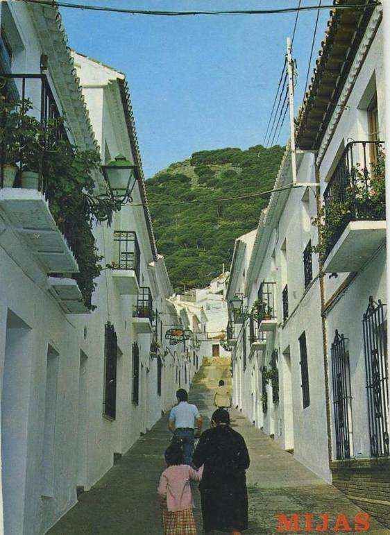 POSTAL DE MIJAS. MALAGA. CALLE TIPICA