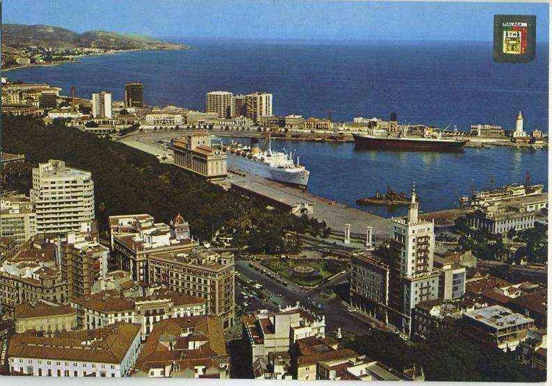 POSTAL DE  MALAGA. VISTA PARCIAL AEREA