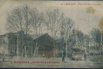POSTAL ANTIGUA DE MALAGA Nº 20 THE RAILWAY STATION