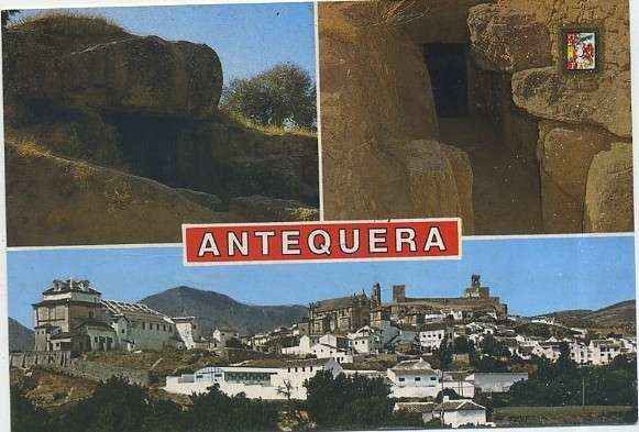 POSTAL DE MALAGA. ANTEQUERA. VISTA PARCIAL DE LA CUEVA DE MENGA
