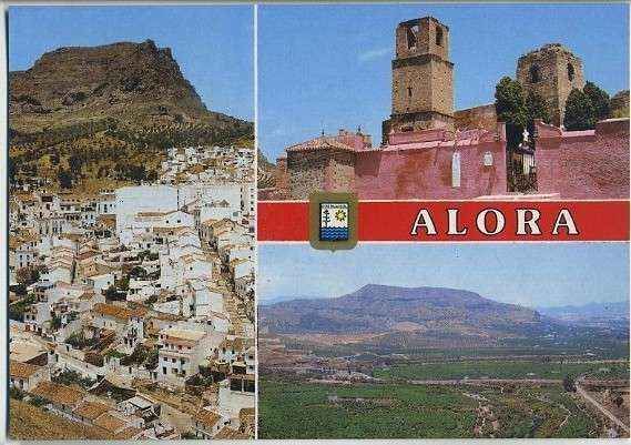 POSTAL DE MALAGA. ALORA. VISTA PARCIAL CASTILLO LA VEGA