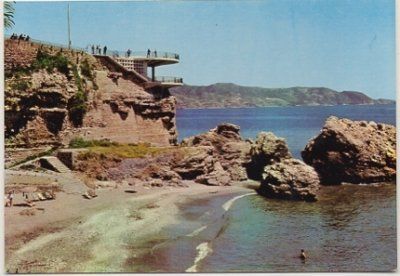 POSTAL DE MALAGA Nº 22. NERJA. BALCON DE EUROPA. PLAYA EL SALON