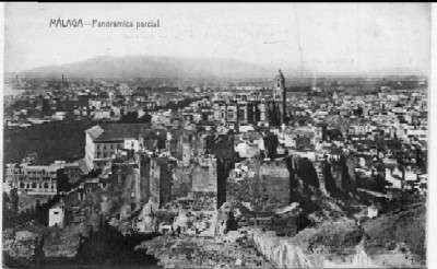 POSTAL ANTIGUA DE MALAGA - PANORAMICA PARCIAL