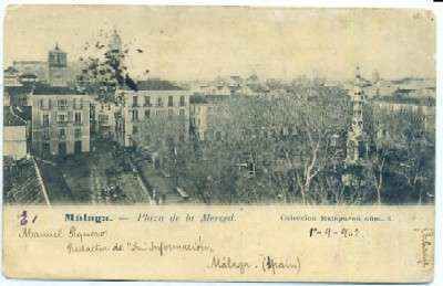 POSTAL ANTIGUA DE MALAGA - PLAZA DE LA MERCED