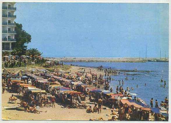 POSTAL MALAGA. MARBELLA. PLAYA AL FONDO EL PUERTO