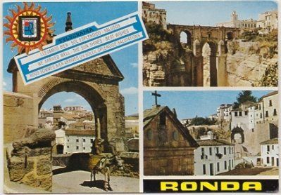POSTAL DE RONDA. MALAGA. ARCO ROMANO Y SILLON DEL MORO