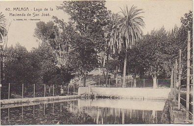 POSTAL ANTIGUA DE MALAGA. LAGO DE LA HACIENDA SAN JOSE