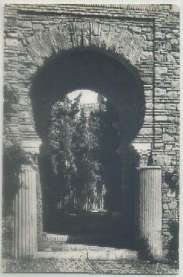 POSTAL DE MALAGA. LA ALCAZABA. PUERTA DE LAS COLUMNAS EN EL TUNEL