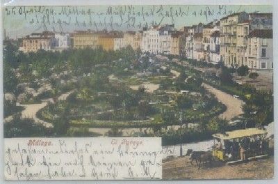 POSTAL ANTIGUA DE MALAGA. EL PARQUE