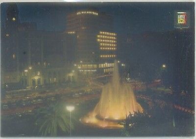 POSTAL DE MALAGA. VISTA NOCTURNA DE LA PLAZA DE LA MARINA