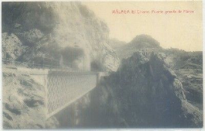 POSTAL ANTIGUA DE MALAGA. EL CHORRO. PUENTE GRANDE DE HIERRO