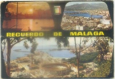 POSTAL DE MALAGA. RECUERDO DE MALAGA. TRES VISTAS