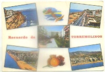 POSTAL DE MALAGA. TORREMOLINOS. CINCO VISTAS