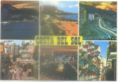 POSTAL DE MALAGA. COSTA DEL SOL. SEIS VISTAS