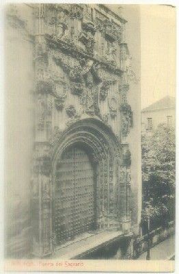 POSTAL ANTIGUA DE MALAGA. PUERTA DEL SAGRARIO