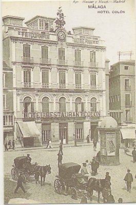 POSTAL DE MALAGA. HOTEL COLON. REPRODUCCION