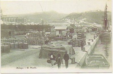 POSTAL DE MALAGA. EL MUELLE. REPRODUCCION