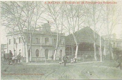 POSTAL DE MALAGA. ESTACION DE LOS FERROCARRILES ESPAÑOLES. REPRODUCCION