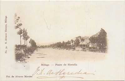POSTAL DE MALAGA. PASEO DE HEREDIA. REPRODUCCION