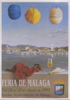 POSTAL DE MALAGA.  FERIA DE MALAGA 1998. CARTEL OFICIAL