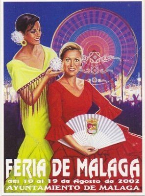 POSTAL DE MALAGA.  FERIA DE MALAGA 2002. CARTEL OFICIAL