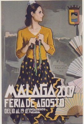 POSTAL DE MALAGA.  FERIA DE MALAGA 2007.CARTEL OFICIAL