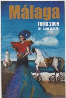 POSTAL DE MALAGA.  FERIA DE MALAGA 2009. CARTEL OFICIAL