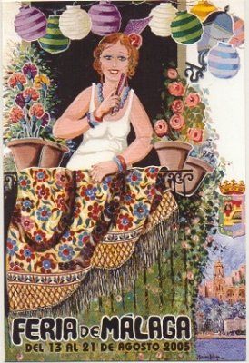 POSTAL DE MALAGA.  FERIA DE MALAGA 2005. CARTEL OFICIAL