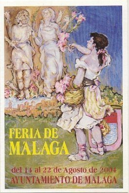 POSTAL DE MALAGA.  FERIA DE MALAGA 2004. CARTEL OFICIAL