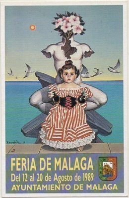 POSTAL DE MALAGA.  FERIA DE MALAGA 1989. CARTEL OFICIAL