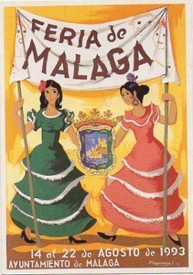 POSTAL DE MALAGA.  FERIA DE MALAGA 1993 . CARTEL OFICIAL