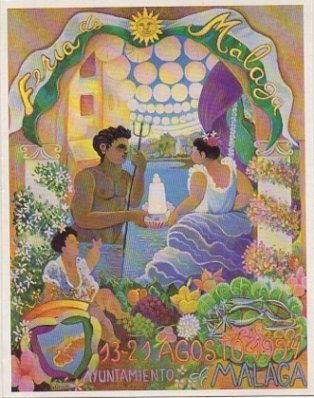 POSTAL DE MALAGA.  FERIA DE MALAGA 1994. CARTEL OFICIAL