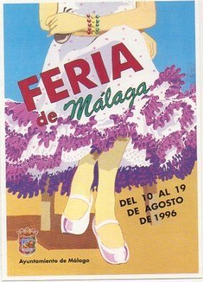 POSTAL DE MALAGA.  FERIA DE MALAGA 1996. CARTEL OFICIAL