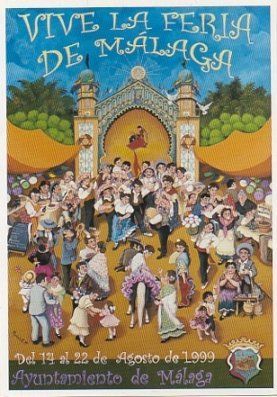 POSTAL DE MALAGA.  FERIA DE MALAGA 1999. CARTEL OFICIAL