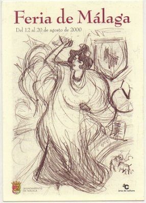 POSTAL DE MALAGA.  FERIA DE MALAGA 2000. CARTEL OFICIAL