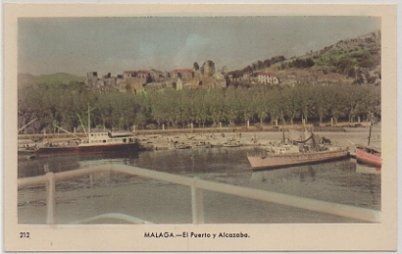 POSTAL DE MALAGA. EL PUERTO Y ALCAZABA Nº 212