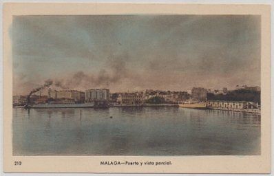 POSTAL DE MALAGA. PUERTO Y VISTA PARCIAL Nº 210