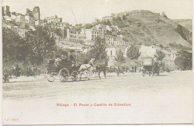POSTAL DE MALAGA. REPRODUCCION. EL PASEO Y CASTILLO DE GRIBALFARO
