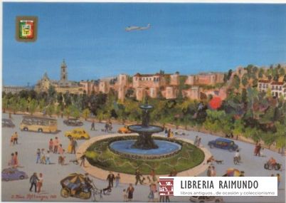 POSTAL DE MALAGA. FUENTE DE LA PLAZA GENERAL TORRIJOS Nº 136