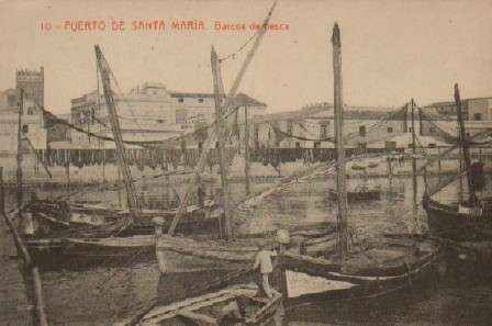 POSTAL ANTIGUA DEL PUERTO DE SANTA MARIA. Nº 10. BARCOS DE PESCA.
