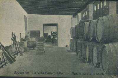 POSTAL DE EL PUERTO DE SANTA MARIA CADIZ BODEGA DE LA VIÑA POLLERO ALTO Nº 10 SALON DE CARPINTERIA