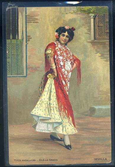 POSTAL ANTIGUA DE SEVILLA. TIPOS ANDALUCES OLE LA GRACIA