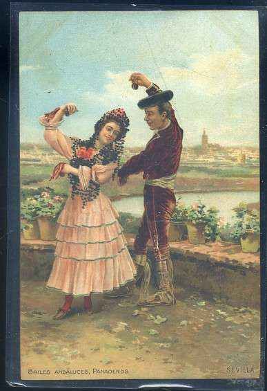 POSTAL ANTIGUA DE SEVILLA. BAILES ANDALUCES PANADEROS