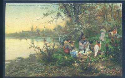 POSTAL ANTIGUA DE SEVILLA. COSTUMBRES ANDALUZAS GIRA CAMPESTRE POR PASCUA REYES