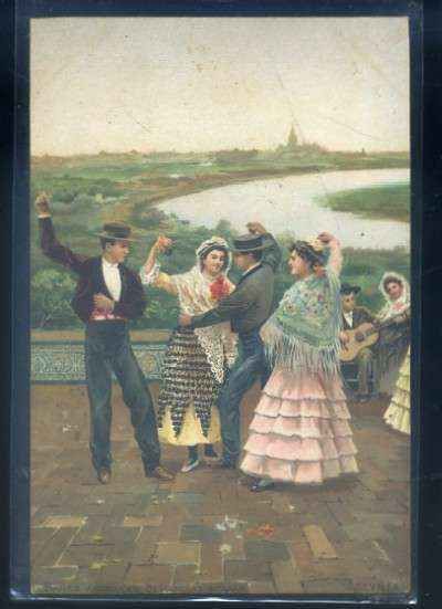 POSTAL ANTIGUA DE SEVILLA. BAILES ANDALUCES SEGUIDILLAS GITANAS