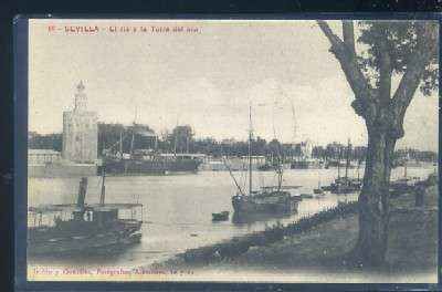 POSTAL ANTIGUA DE SEVILLA. EL RIO Y LA TORRE DEL ORO Nº 98