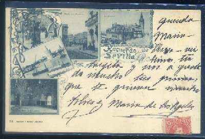 POSTAL ANTIGUA DE SEVILLA. RECUERDO DE SEVILLA TIPO GRUSS