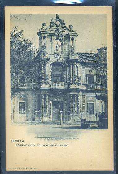 POSTAL ANTIGUA DE SEVILLA. PORTADA DEL PALACIO DE SAN TELMO